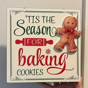 Festive Baking Sign with Gingerbread Accent